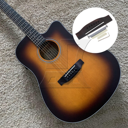 Yellow Rosewood 6 String Guitar Bridge Saddle Nut and Adjustable Shaft