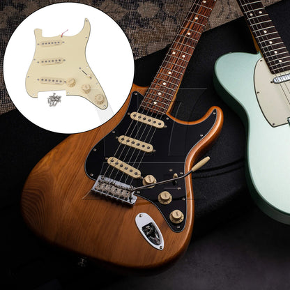 BQLZR 3-ply SSS Pickguard Scratch Plate Assembly for Electric Guitar