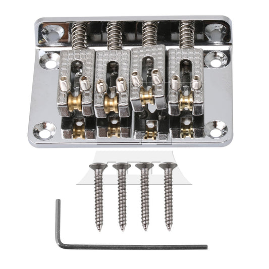 Silver Bridge Fixed Tailpiece for 4 String Cigar Box Guitar UKULELE