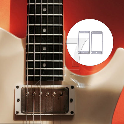 BQLZR 2x Silver Metal Electric Guitar Curved Pickup Mounting Rings BQLZR