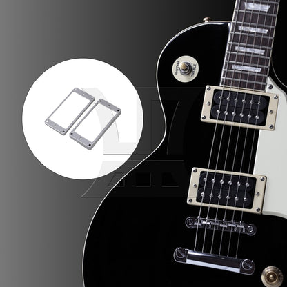BQLZR 2x Silver Metal Electric Guitar Curved Pickup Mounting Rings BQLZR