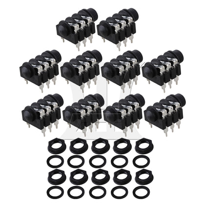 10x Female 6pin Stereo 6.35mm Phone Jack Audio Headphone Output BQLZR