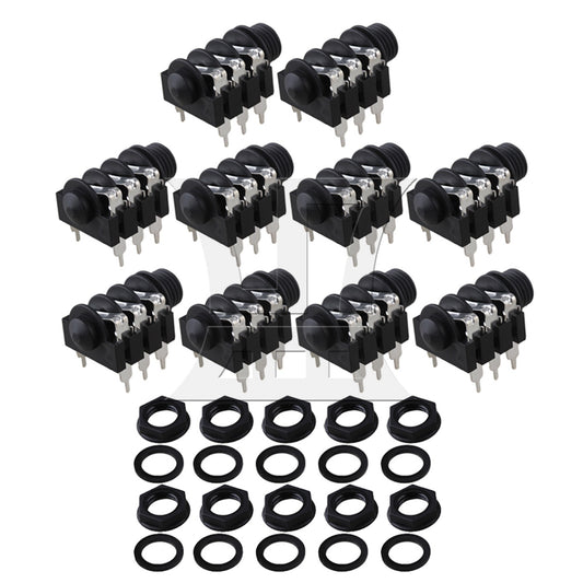 10x Female 6pin Stereo 6.35mm Phone Jack Audio Headphone Output BQLZR