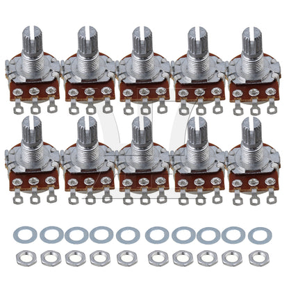 BQLZR 10PCS A500k 16mm Base 15mm Shaft Electric Guitar Tone Potentiometer BQLZR