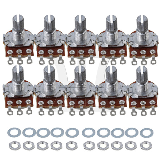 BQLZR 10PCS A500k 16mm Base 15mm Shaft Electric Guitar Tone Potentiometer BQLZR