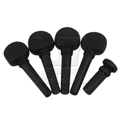 Wood Stained Black 1/2 Violin Tuning Pegs with Tail End 51 x 20mm
