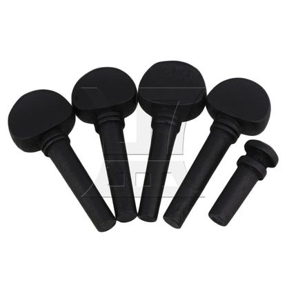 Wood Stained Black 1/2 Violin Tuning Pegs with Tail End 51 x 20mm