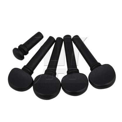 Wood Stained Black 1/2 Violin Tuning Pegs with Tail End 51 x 20mm