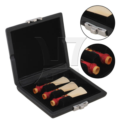 Black Bassoon Reed Box Case with Flannel Slot Hold 3pcs Bassoon Reeds