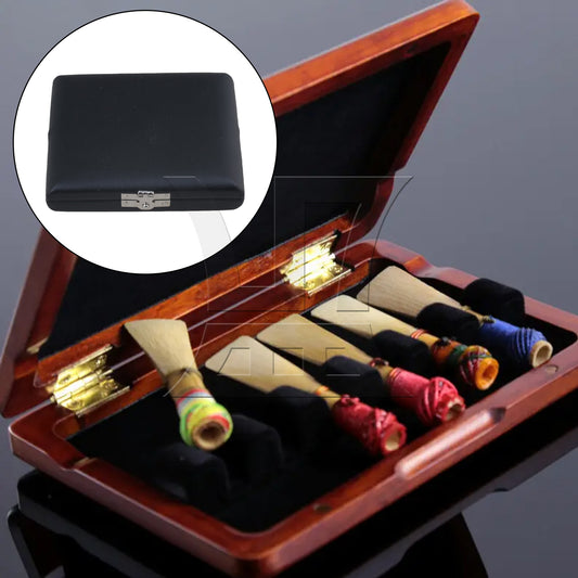 Black English Horn Reed Box Case with Flannel Slot Hold 6pcs Reeds