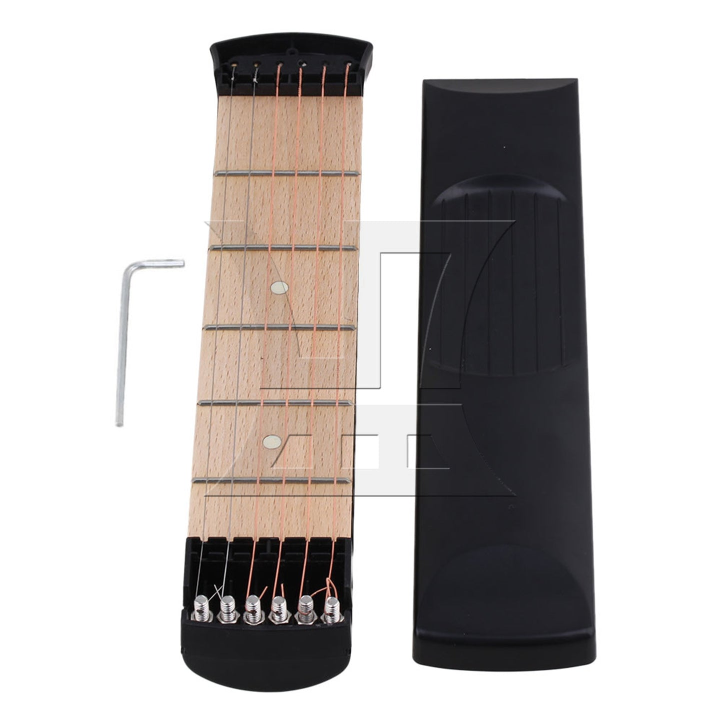 Black Pocket Guitar 6 Fret 6 Strings Trainer Tool for Left Handed BQLZR