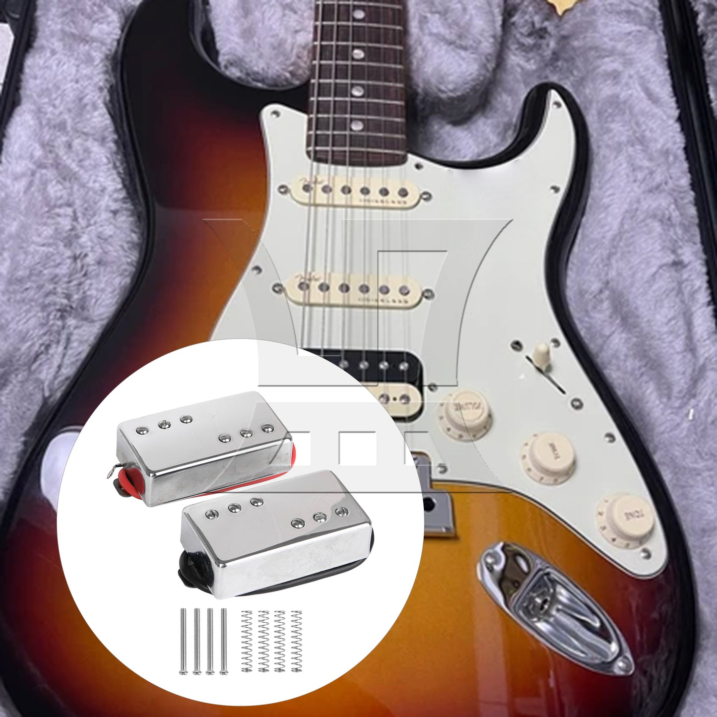 BQLZR Silver Bridge & Neck Humbucker Pickup for Electric Guitar