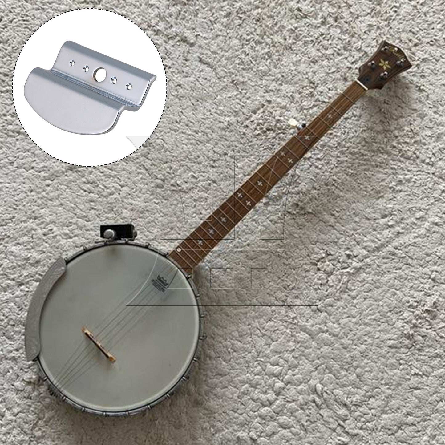 31 x 29mm Silver 4 String Banjo Tailpiece for Guitar Parts Replacement