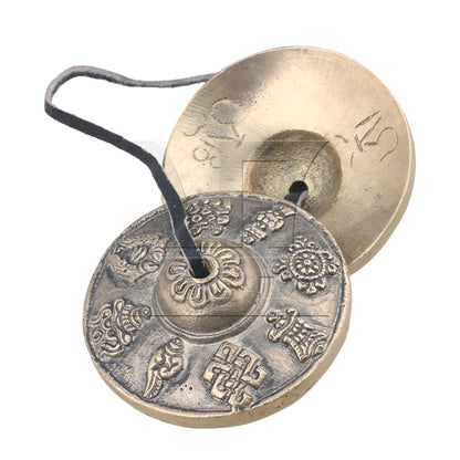 Tibetan Tingsha Cymbals Bell the Eight Auspicious Symbols Pattern
