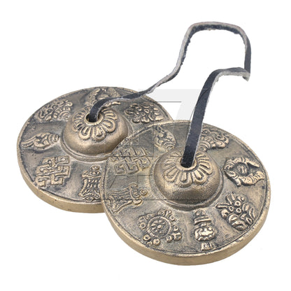 Tibetan Tingsha Cymbals Bell the Eight Auspicious Symbols Pattern