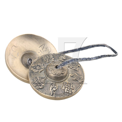 Tibetan Tingsha Cymbals Bell the Eight Auspicious Symbols Pattern