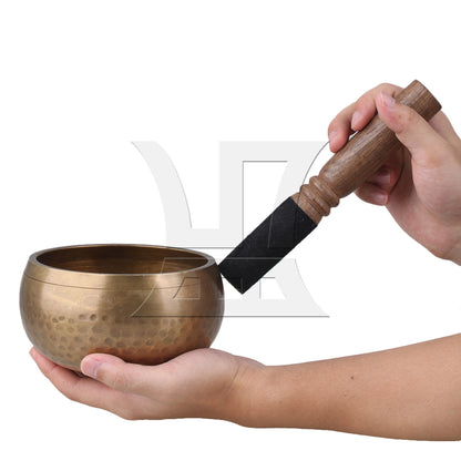 Wooden Color 18x2.6cm Leather-wrapped Tibetan Singing Bowl Mallet Stick BQLZR