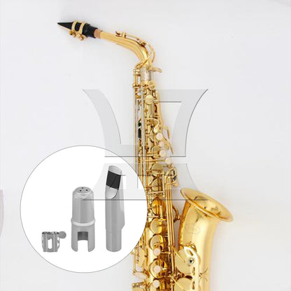 BQLZR Yibuy Tenor Saxophone Sax Mouthpiece with Square Ligature Silver 6# B-Flat