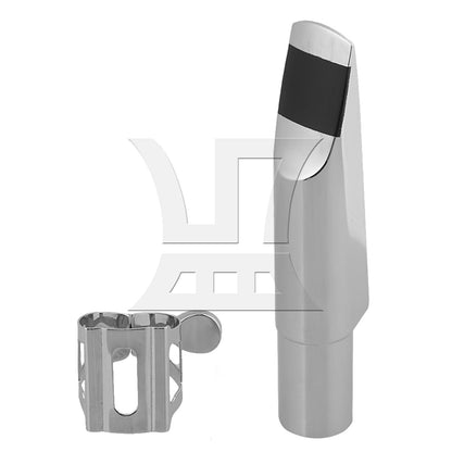 BQLZR Yibuy Tenor Saxophone Sax Mouthpiece with Square Ligature Silver 6# B-Flat