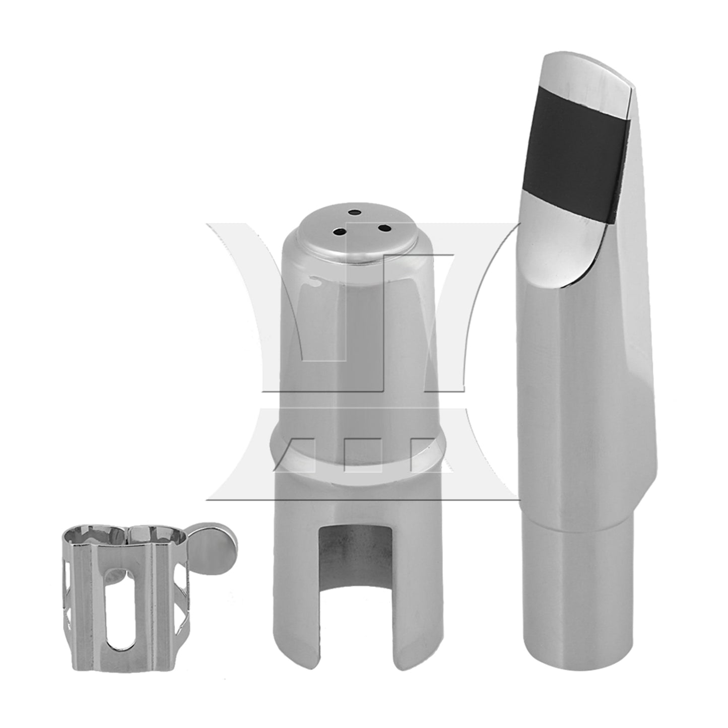 BQLZR Yibuy Tenor Saxophone Sax Mouthpiece with Square Ligature Silver 6# B-Flat