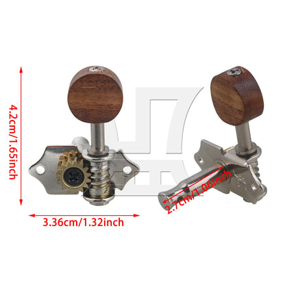 Yibuy Zinc Alloy Wood Material 2R2L Tuning Head Tuners for 4 String Ukulele