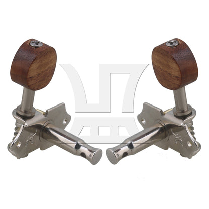 Yibuy Zinc Alloy Wood Material 2R2L Tuning Head Tuners for 4 String Ukulele