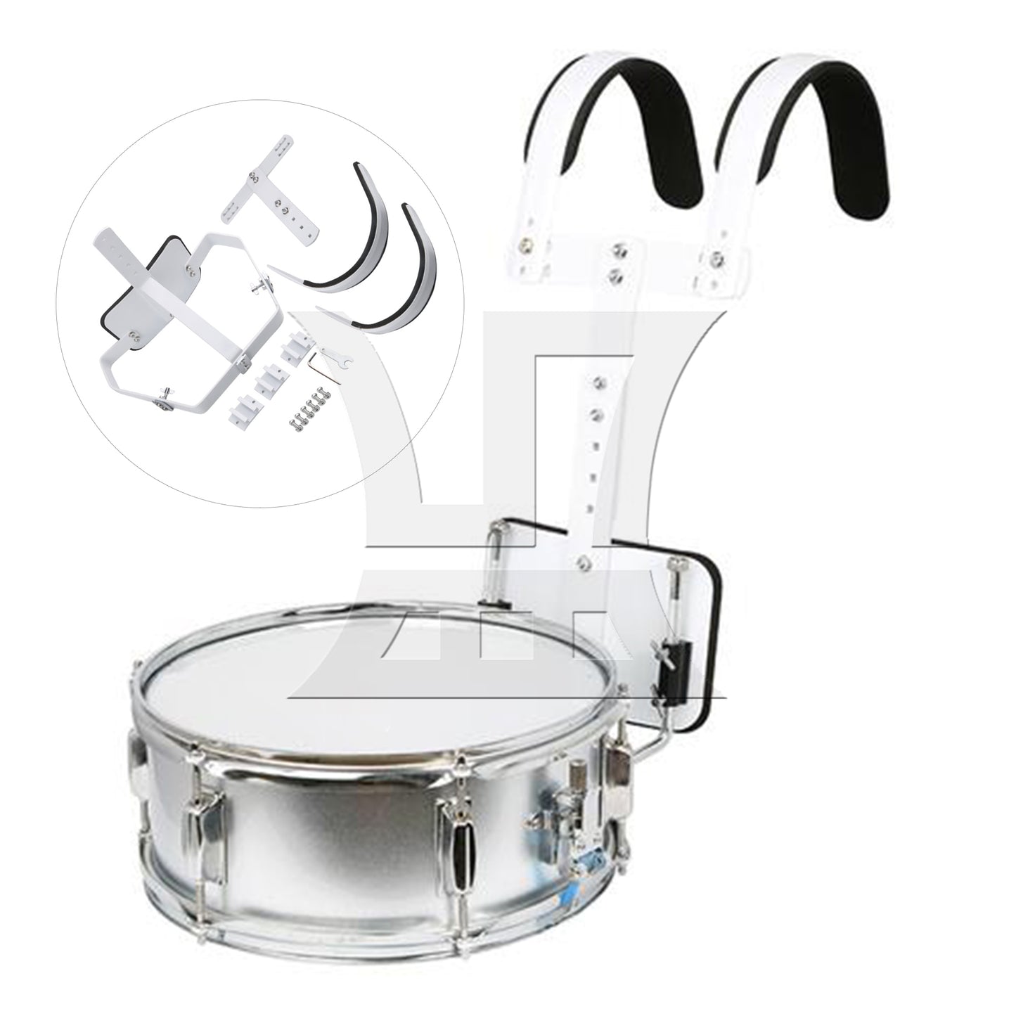 BQLZR 33x23.5cm White Steel Marching Drum Carrier Holder for 10" 12" 13" Drum