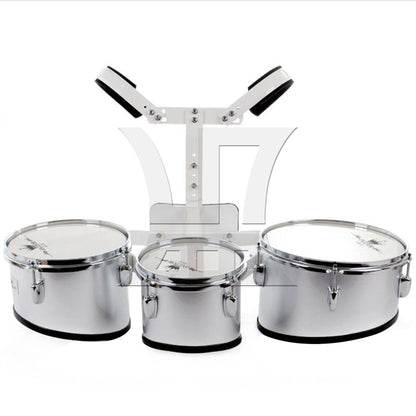 BQLZR 33x23.5cm White Steel Marching Drum Carrier Holder for 10" 12" 13" Drum