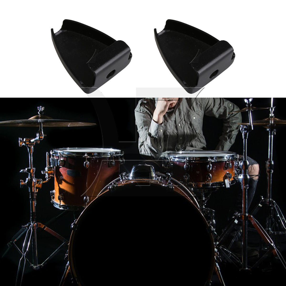 BQLZR 10 x Black Iron Triangle Shape Drum Claw Hook without Tension Rods