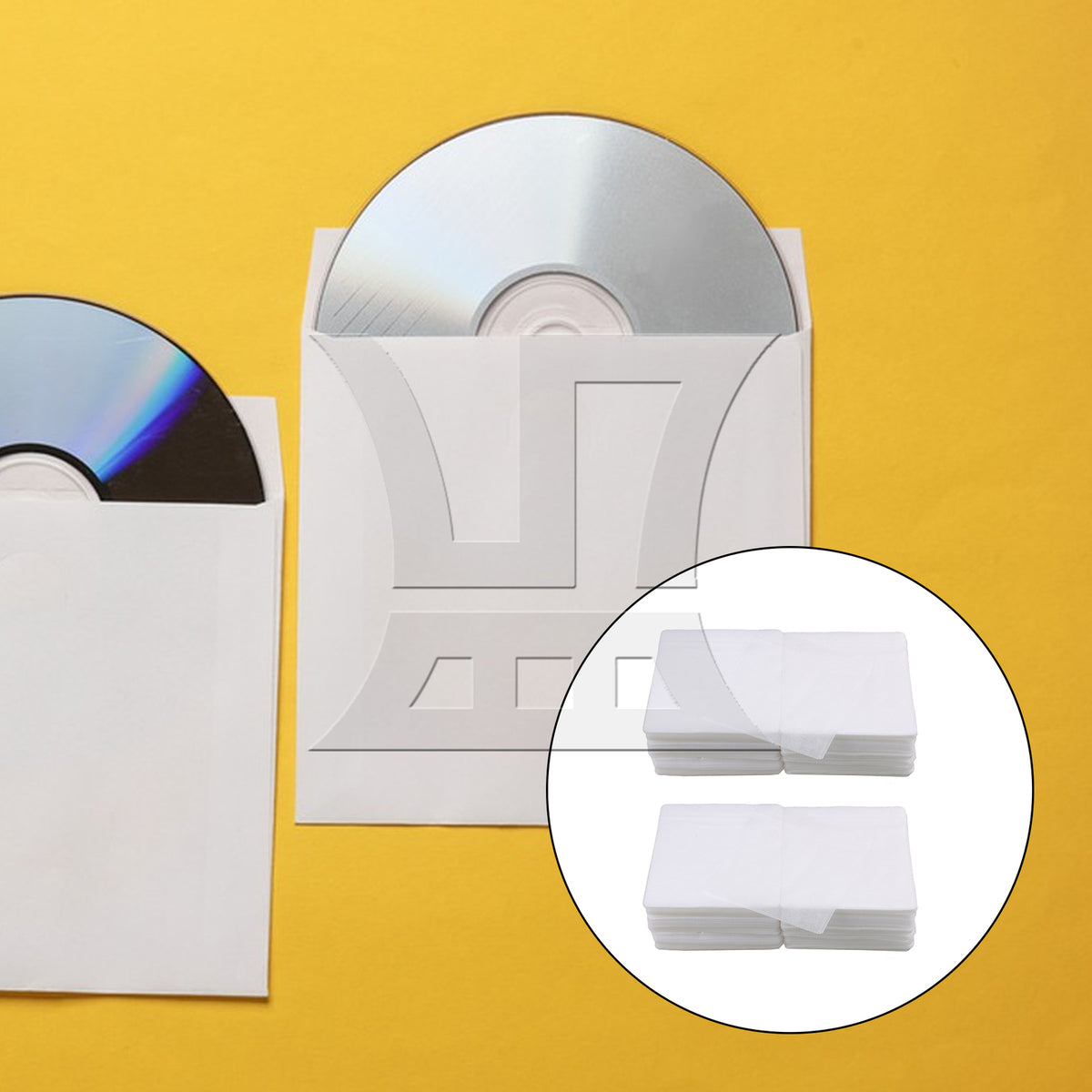BQLZR 14x13cm White OPP Plastic Double-sided CD DVD Storage Sleeves