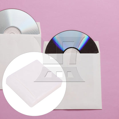 BQLZR 14x13cm White OPP Plastic Double-sided CD DVD Storage Sleeves