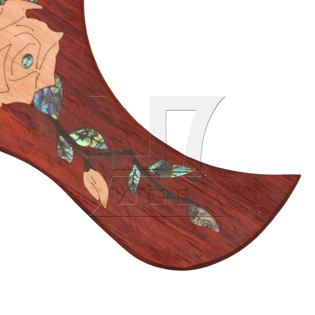 BQLZR Mahogany Peony Pattern Double-Sided Adhesive Wood Guitar Pickguard