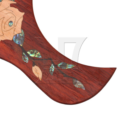 BQLZR Mahogany Peony Pattern Double-Sided Adhesive Wood Guitar Pickguard