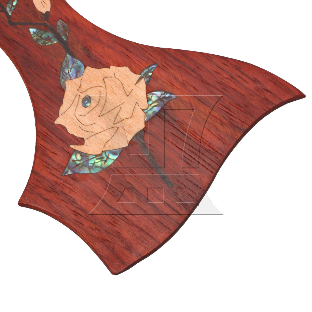 BQLZR Mahogany Peony Pattern Double-Sided Adhesive Wood Guitar Pickguard