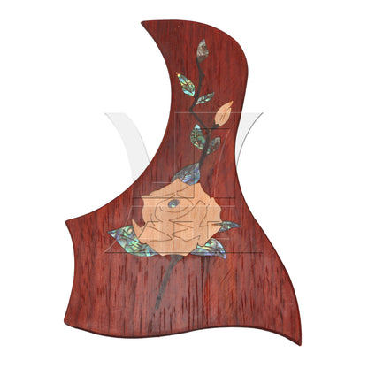 BQLZR Mahogany Peony Pattern Double-Sided Adhesive Wood Guitar Pickguard