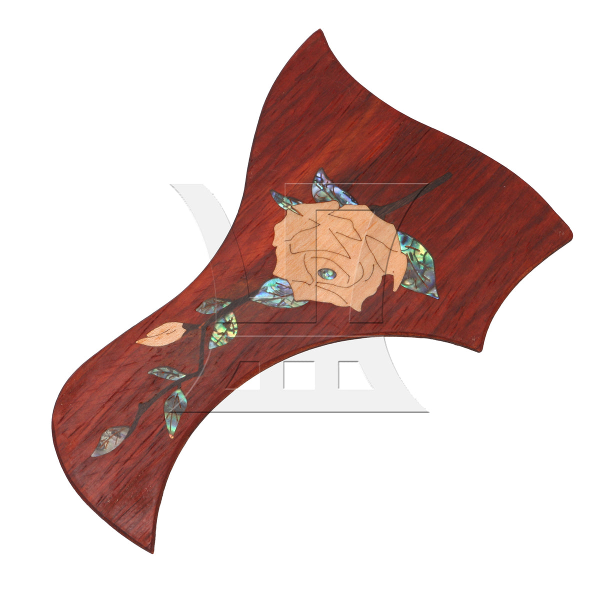 BQLZR Mahogany Peony Pattern Double-Sided Adhesive Wood Guitar Pickguard