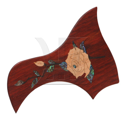 BQLZR Mahogany Peony Pattern Double-Sided Adhesive Wood Guitar Pickguard
