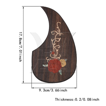 BQLZR Rose Pattern Double-Sided Adhesive Guitar Pickguard for 40-41Inch Guitar