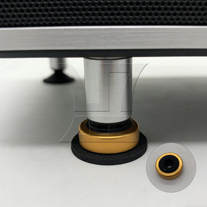 BQLZR  Gold Aluminum Plastic Isolation Feet Pad for Audio Speakers 3x1.1cm