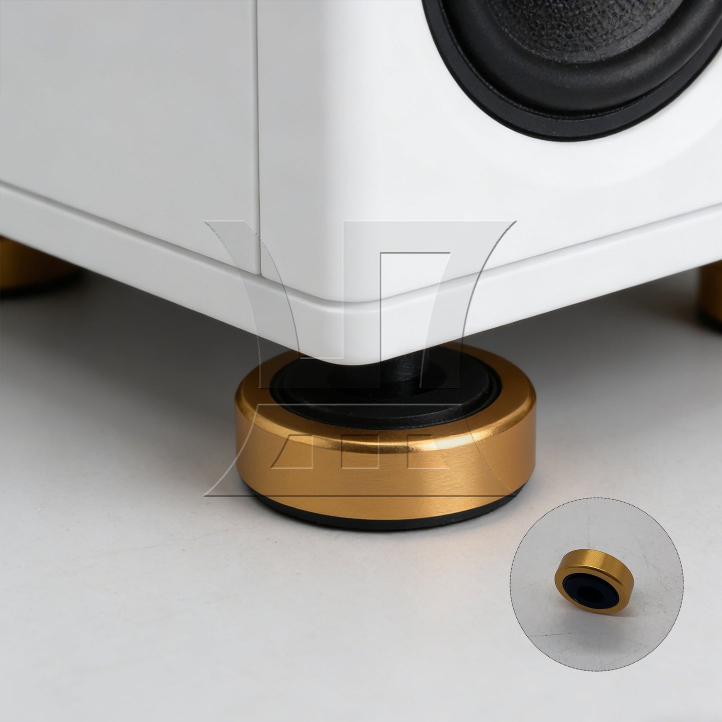 BQLZR  Gold Aluminum Plastic Isolation Feet Pad for Audio Speakers 3x1.1cm