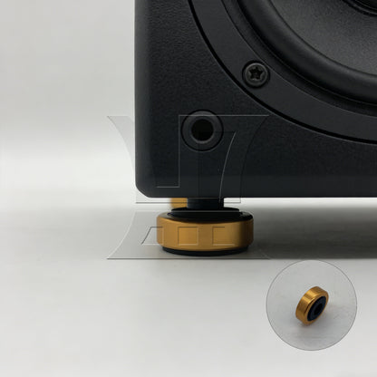BQLZR  Gold Aluminum Plastic Isolation Feet Pad for Audio Speakers 3x1.1cm