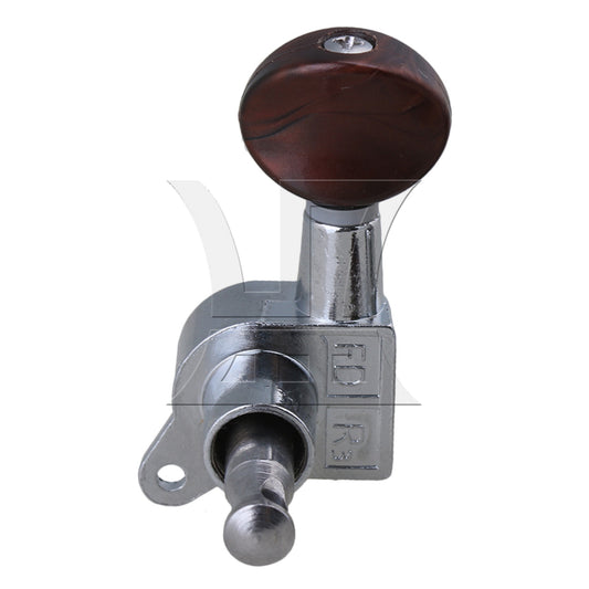 Yibuy 2L 2R Ukulele Guitar Sealed 18:1 Tuning Peg Red Small Round Handle