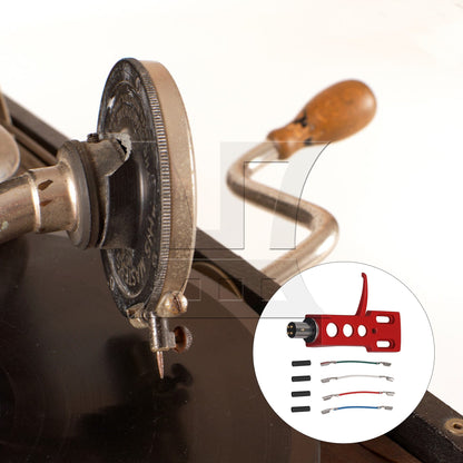 Turntable Cartridge H-4 Headshell with Headshell Wire for Phonograph Red