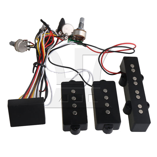 3- Band Active EQ Preamp Circuit for Pickup Combination Black