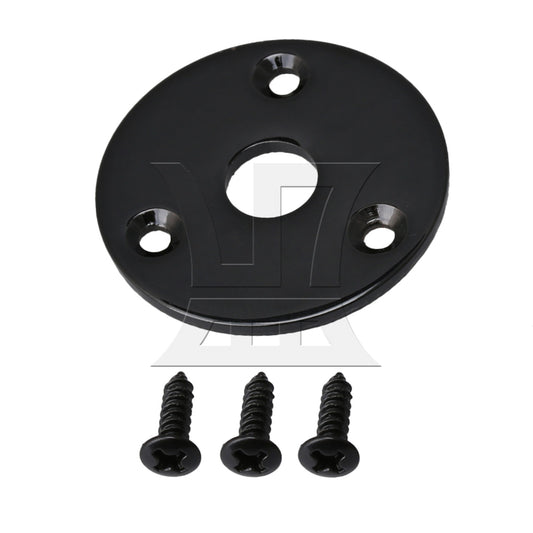 35.5mm Round Black Socket Jack Plate for Guitar Bass Ukulele Mandolin Banjo
