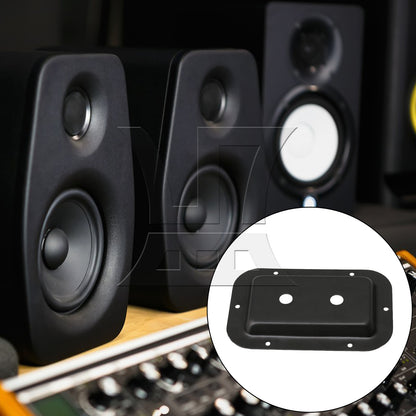 BQLZR Black Steel Jack Plate & 1/4" Connectors for Speakers Monitor Cabinets