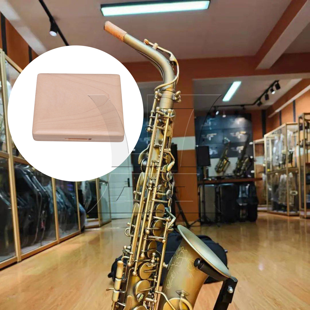 BQLZR Solid Wooden Saxophone Reeds Storage Box for 5 Oboe Reeds Storage Case Only