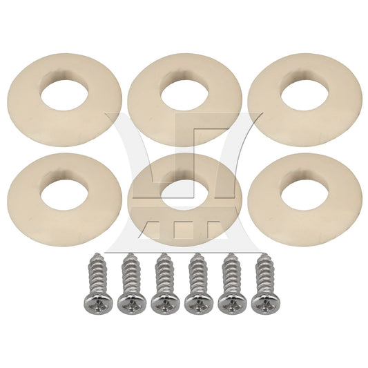 6x Plastic Washers w/Screws for Guitar Open Gear Semiclosed Tuning Pegs Tuners