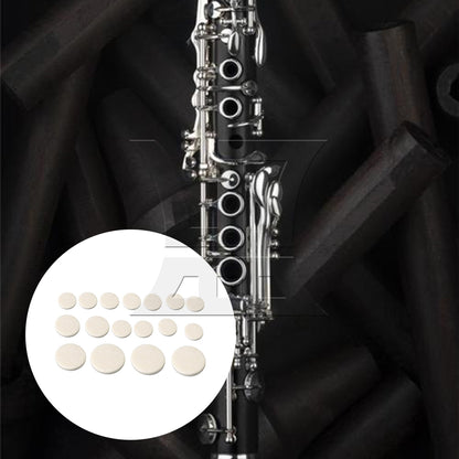 17PCS White Clarinet Sound Hole Pads Mats for Woodwind Instrument Parts