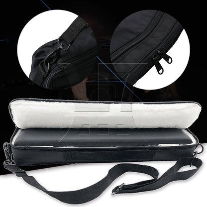 BQLZR 13x6x41cm Portable Canvas 16 Hole Flute Soft Case Handbag Gig Bag Black